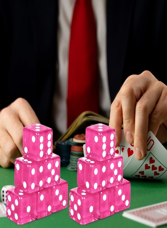 Abilat 12 Pieces 19mm Casino Dice Set Translucent 6 Sided Game Dices Square Corner Acrylic Dice for Casino Vegas Theme Birthday Party Supplies Table Games Board Games (Rose Red) - Image 5